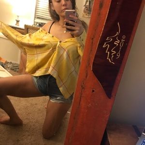 Yellow oversized flannel from urban outfitters